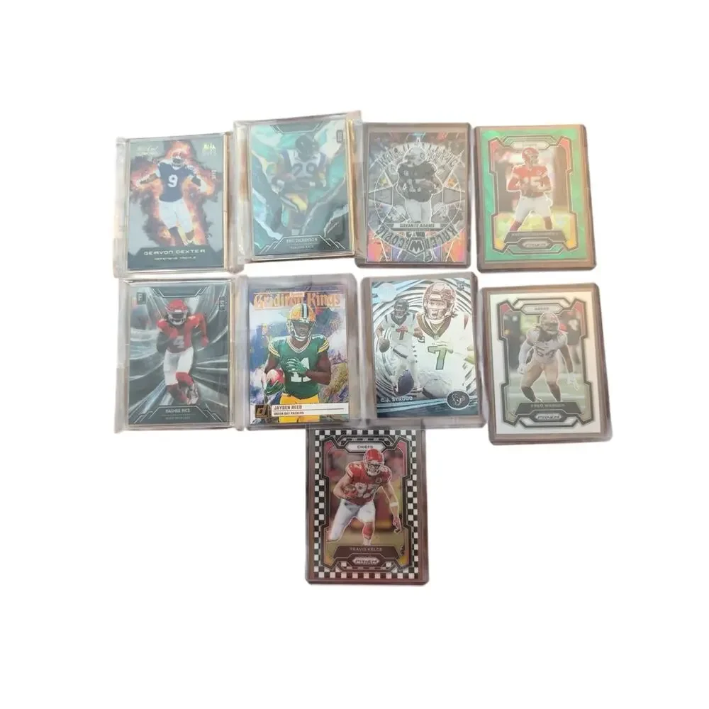 NFL Football Card Lot Mahomes Stroud Kelce Davante Adams Prizm RC 9 Cards